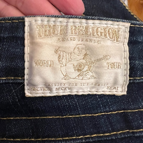 EUC Women's True Relgion Becky Bootcut Jeans Swarovski Crystal Buttons Size 28 - Picture 6 of 9